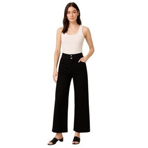 Rachel Roy NWT 12 (31) RRR High-Rise Wide Leg Stacked Waist Black Pants Women’s